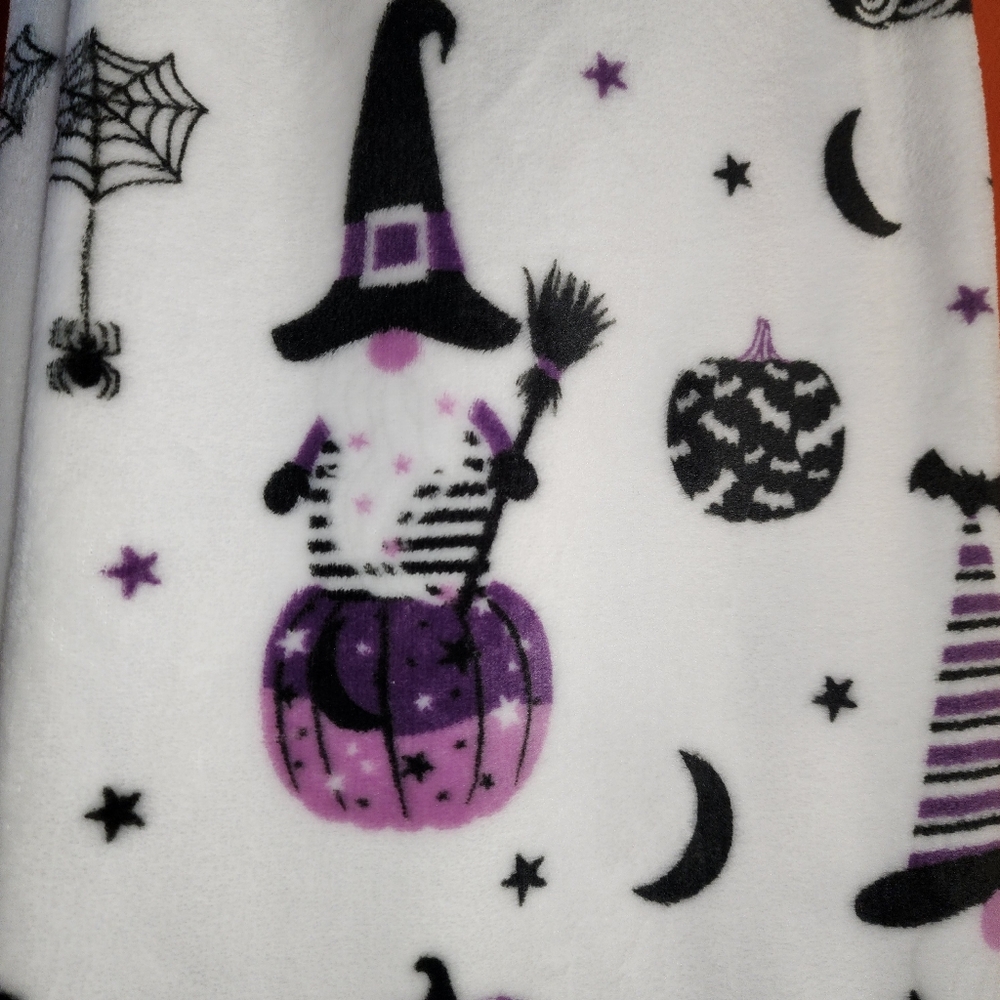 Halloween Gnomes in Costumes Colorful Witches Plush Throw Blanket - Picture 5 of 7